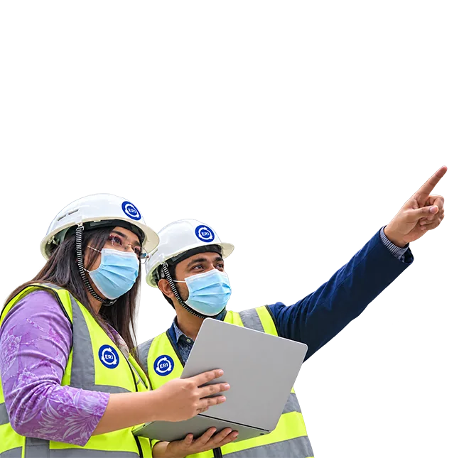 ERI engineers reviewing a project on site